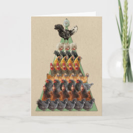 Tarjeta del árbol de navidad del pollo