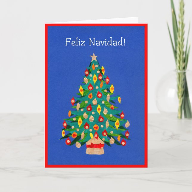 Tarjeta del árbol de navidad, española (Anverso)