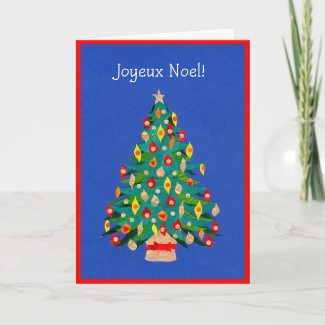 Tarjeta del árbol de navidad, francesa (Anverso)