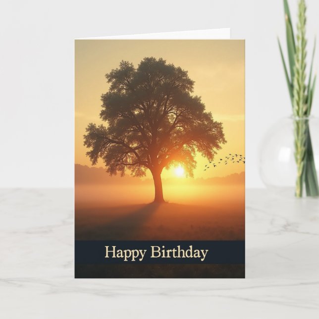 Tarjeta del árbol del amanecer pacífico (Anverso)