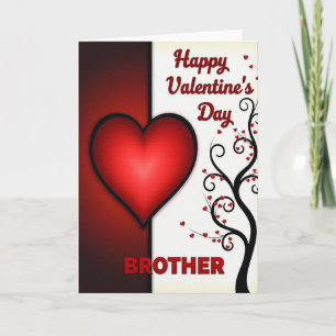 Tarjeta del árbol del corazón del hermano del día