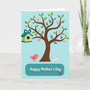 Tarjeta del árbol del día de la madre dulce