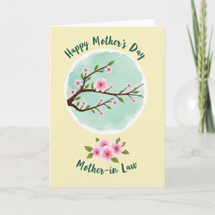 Tarjeta del Árbol en Flor de Lunares