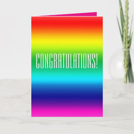 Tarjeta del arco iris de la enhorabuena
