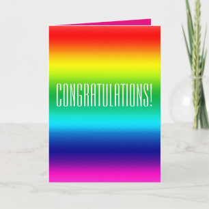 Tarjeta del arco iris de la enhorabuena