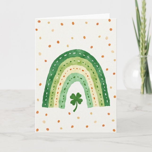Tarjeta del Arcoíris Verde Afortunado (Anverso)