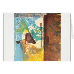 Tarjeta del arte abstracto de la amapola azul