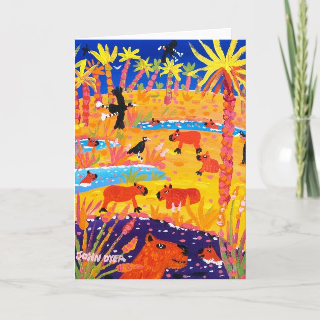 Tarjeta del arte: Capybara brasileño. Pantanal el (Anverso)