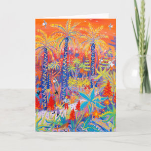 Tarjeta del arte: Dando un paseo bajo puesta del