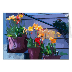 Tarjeta del arte de la flor del tulipán