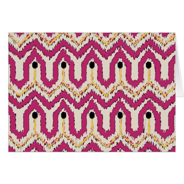 Tarjeta del arte de la frontera de Ikat (Anverso (Horizontal))