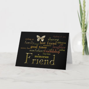Tarjeta del arte de la palabra del amigo