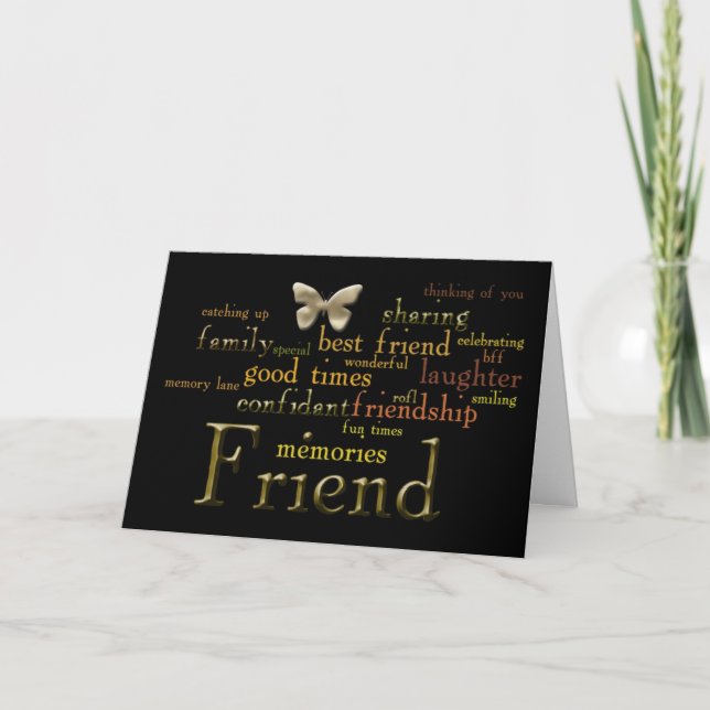 Tarjeta del arte de la palabra del amigo (Anverso)