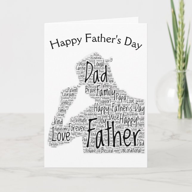 Tarjeta del arte de la palabra del día de padre (Anverso)