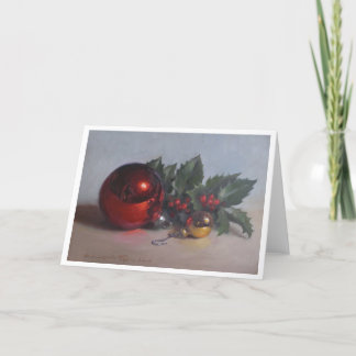 Tarjeta del arte de los "ornamentos y del acebo"