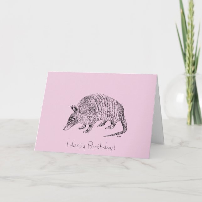 Tarjeta del arte del armadillo del feliz (Anverso)
