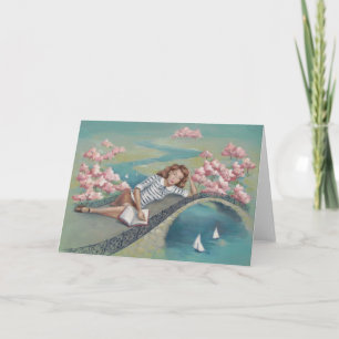 Tarjeta del arte del chica del aficionado a los