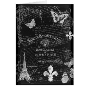 Tarjeta del arte del collage de Toujours París