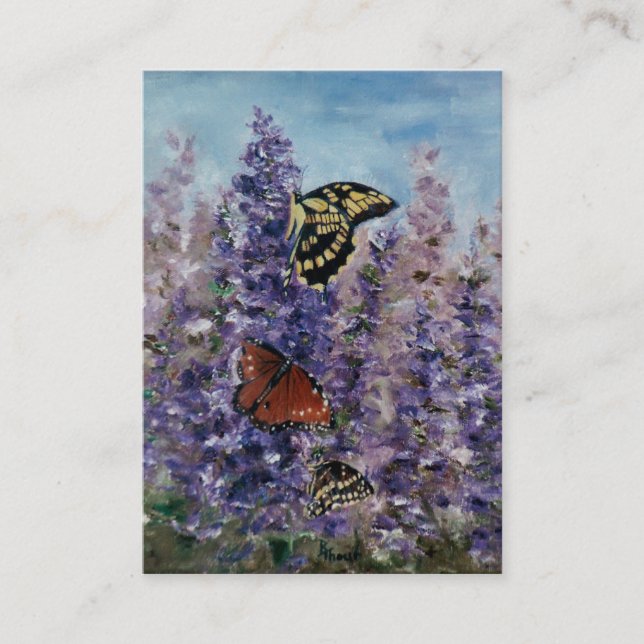 Tarjeta del arte del jardín de la mariposa (Anverso)