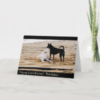 Tarjeta del arte del perro - un perro menea su