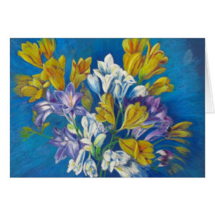 Tarjeta del arte del ramillete del Freesia