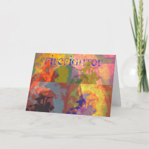 Tarjeta del arte pop del bombero