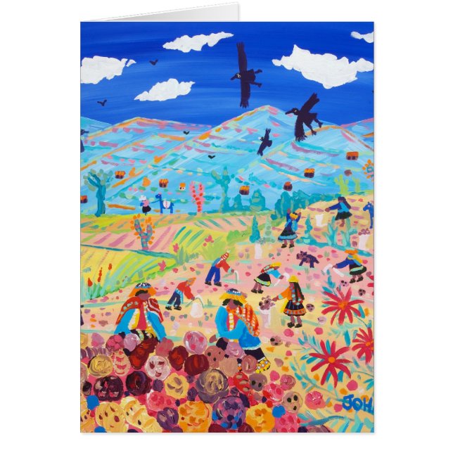 Tarjeta del arte: Recogedores andinos de la (Frente)