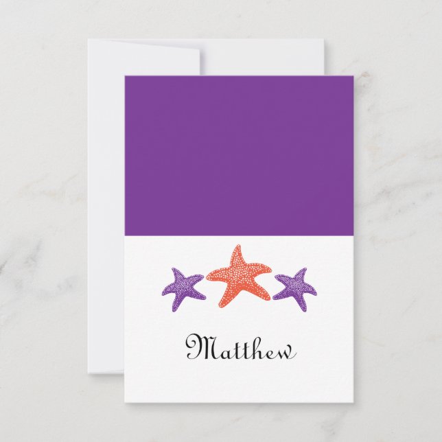 Tarjeta del asiento de las estrellas de mar (Anverso)