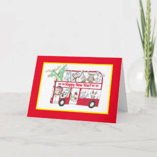 Tarjeta del Autobús del Año Nuevo Chino - Año del