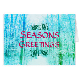 TARJETA DEL AZUL DE MADERAS DEL INVIERNO DE LOS