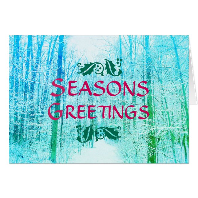 TARJETA DEL AZUL DE MADERAS DEL INVIERNO DE LOS (Anverso (Horizontal))