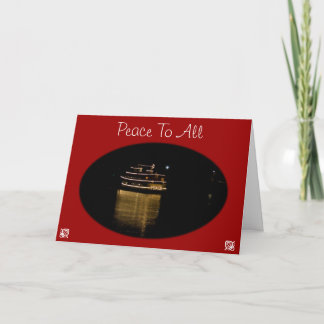 Tarjeta del barco del navidad de la paz