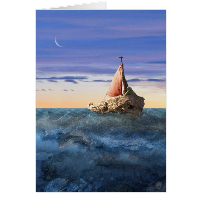 Tarjeta del barco del St. Brendan (espacio en (Frente)