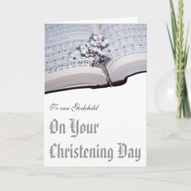 Tarjeta del bautizo de Godparents al ahijado (Anverso)