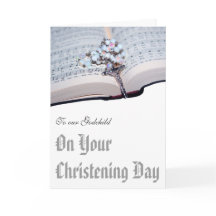 Tarjeta del bautizo de Godparents al ahijado