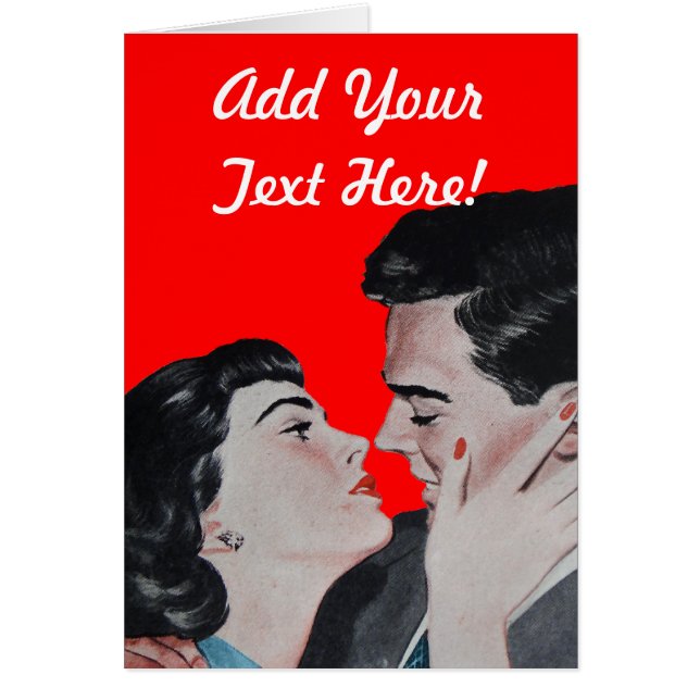 Tarjeta del beso del vintage (Frente)