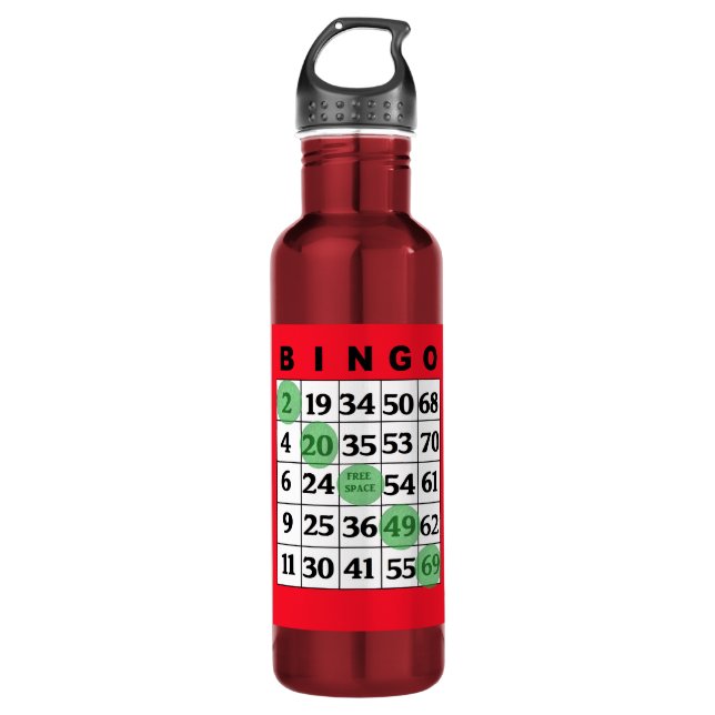 Tarjeta del BINGO y botella de agua de la buena (Anverso)