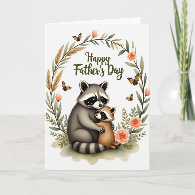 Tarjeta del bosque del Día del Padre amable (Anverso)