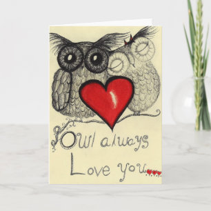 Tarjeta Del búho amor siempre usted… (Tarjeta de