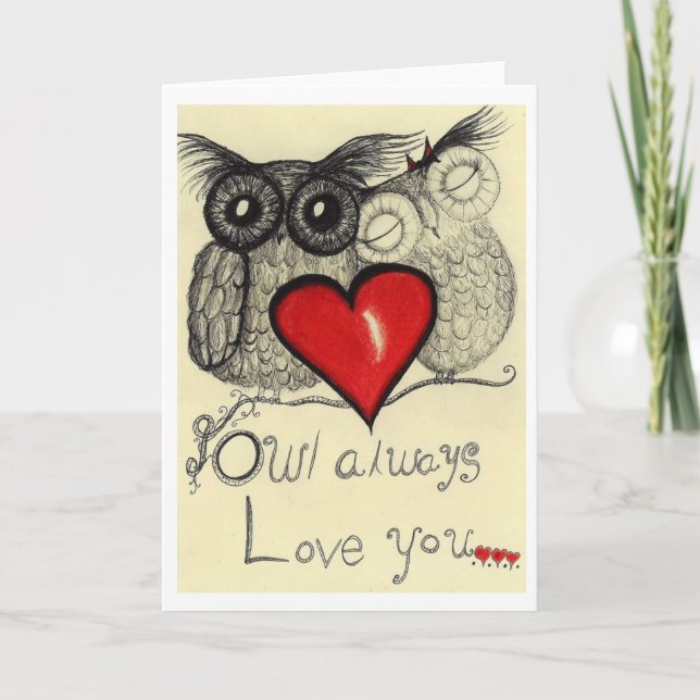 Tarjeta Del búho amor siempre usted… (Tarjeta de (Anverso)