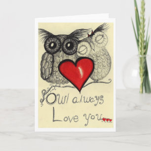 Tarjeta Del búho amor siempre usted… (Tarjeta de