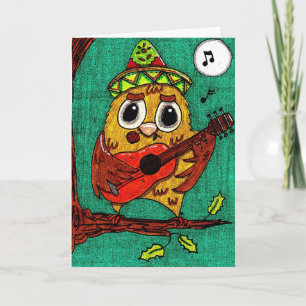 Tarjeta del búho de Feliz Navidad