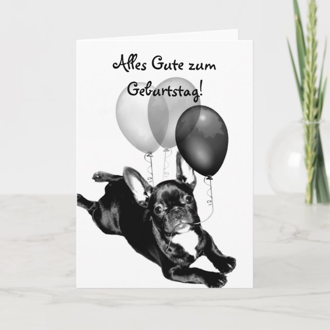 Tarjeta del bulldog francés de Geburtstag del zum (Anverso)