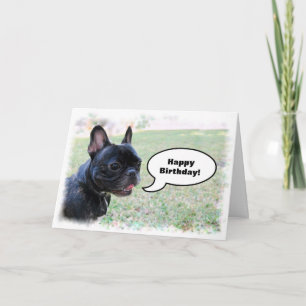 Tarjeta del bulldog francés del feliz cumpleaños