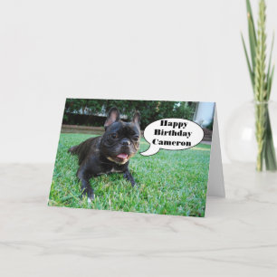 Tarjeta del bulldog francés del feliz cumpleaños