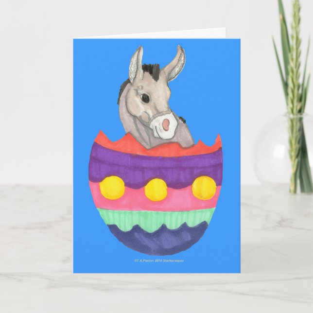 Tarjeta del burro del huevo de Pascua (Anverso)