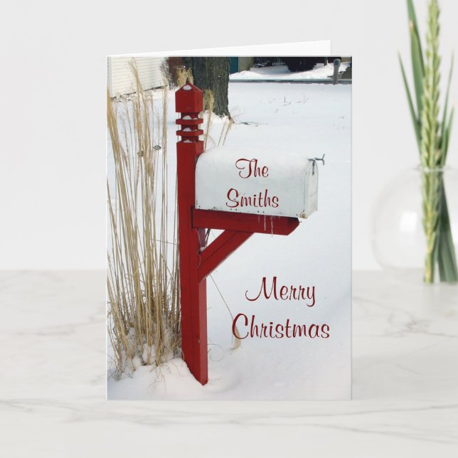 Tarjeta del buzón de las Felices Navidad (Anverso)