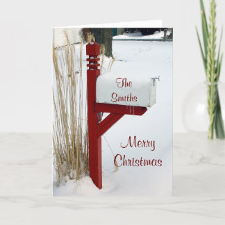 Tarjeta del buzón de las Felices Navidad