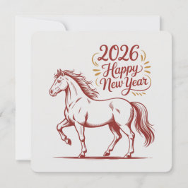 Tarjeta del Caballo de Fuego Rojo del Año Nuevo Ch