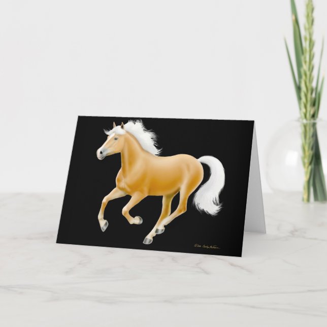 Tarjeta del caballo del Palomino de Haflinger (Anverso)